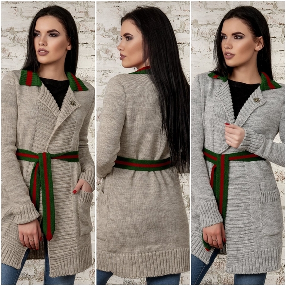 WOOL FASHION WOMEN MIDI CARDIGAN